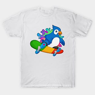 Parrot as Skater with Skateboard T-Shirt